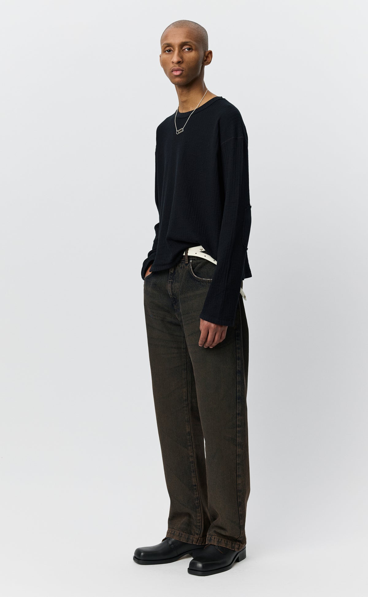 Reverse Rib Sweater - Black