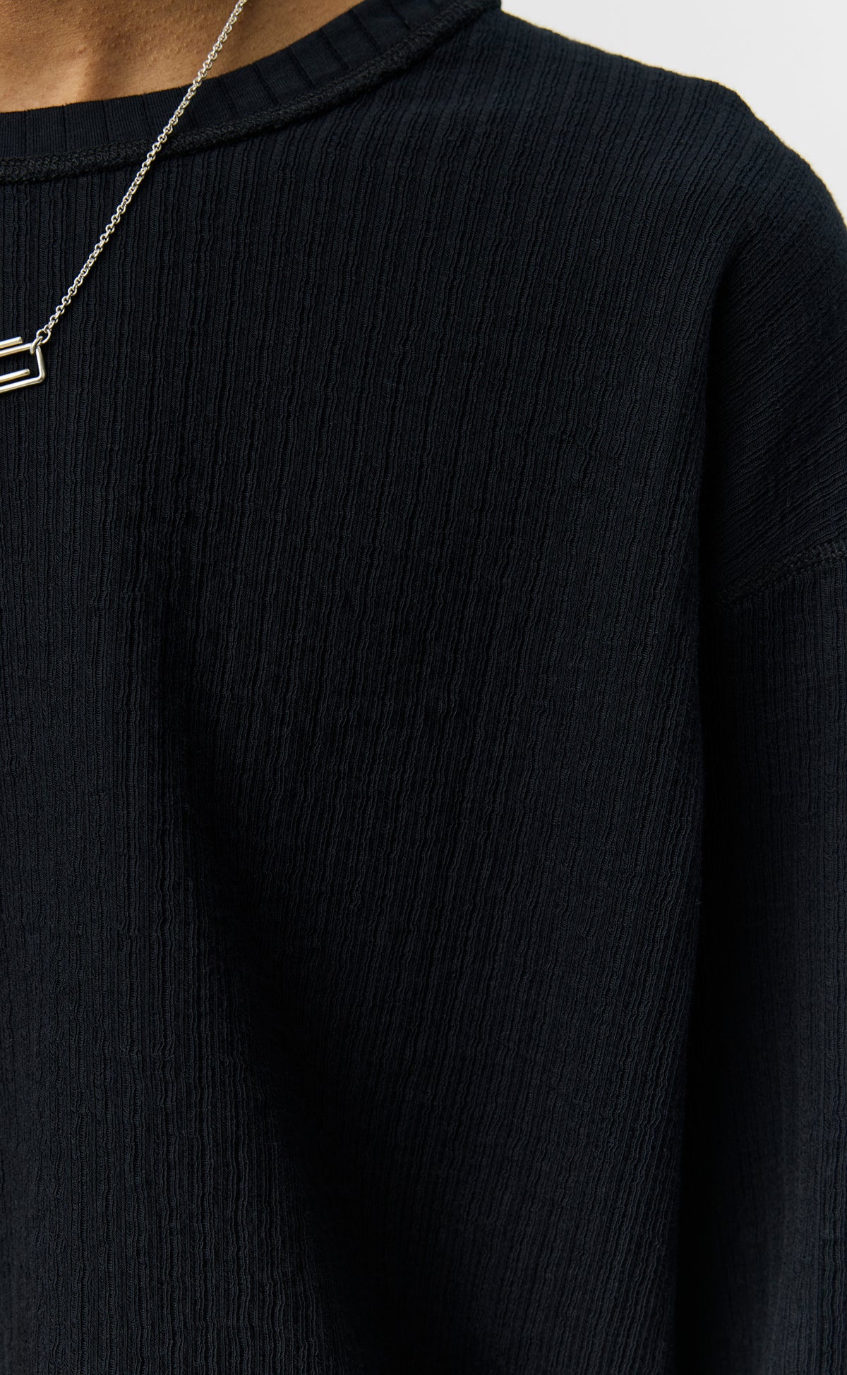 Reverse Rib Sweater - Black