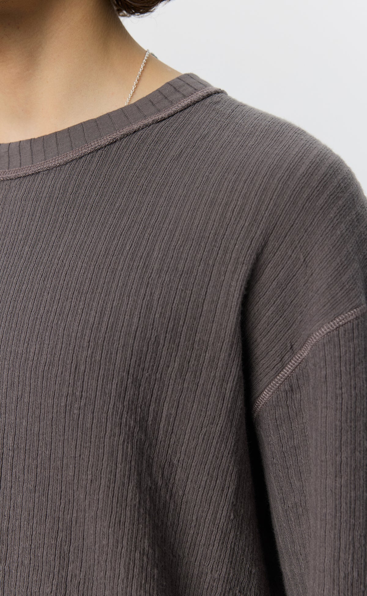 Reverse Rib Sweater - Murkey Grey