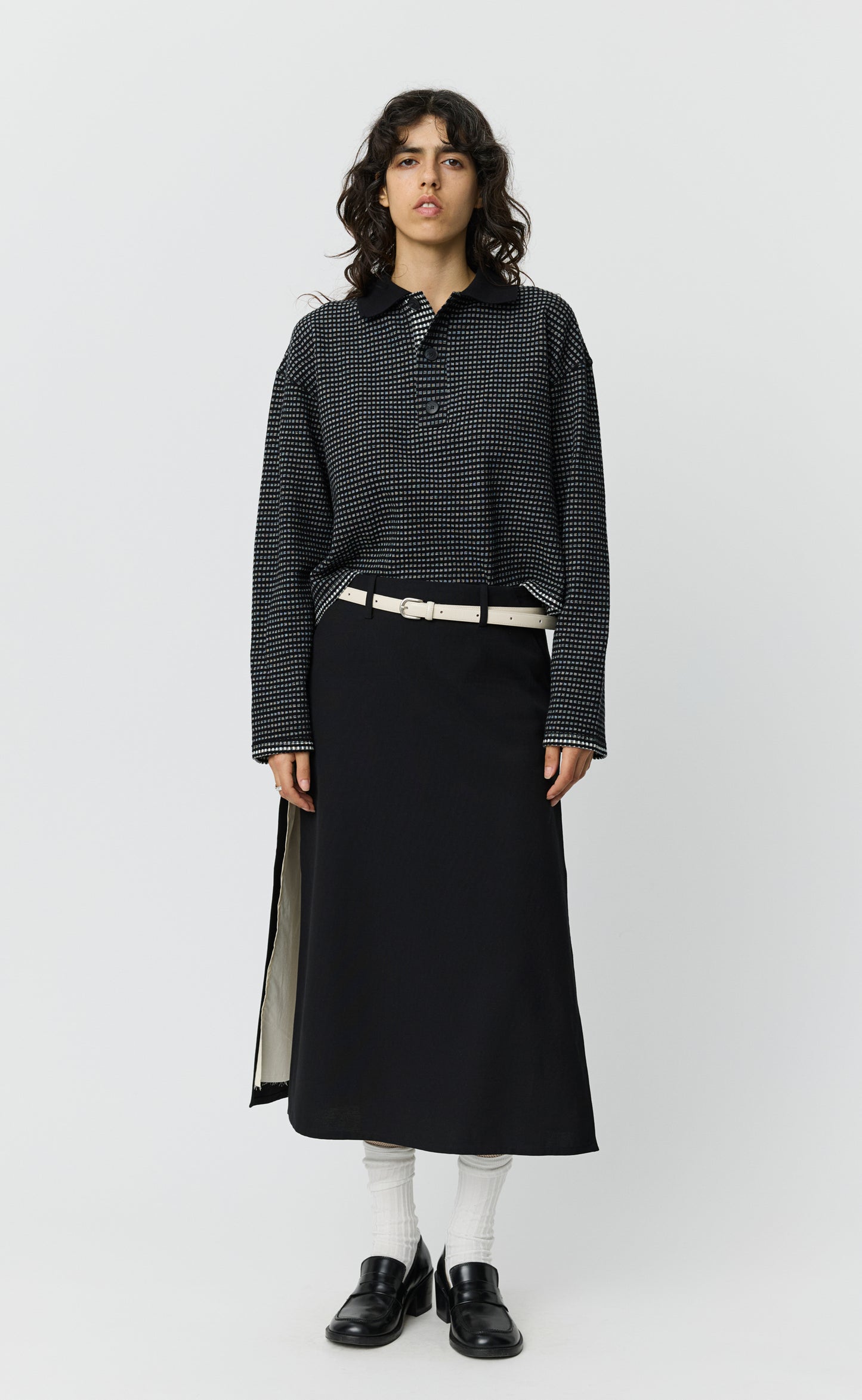 Tab Skirt - Muted Black