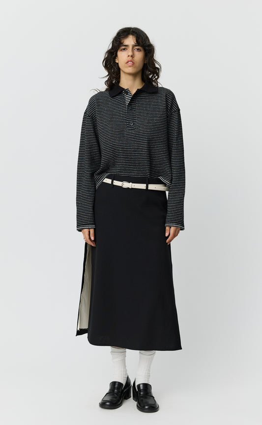 Tab Skirt - Muted Black