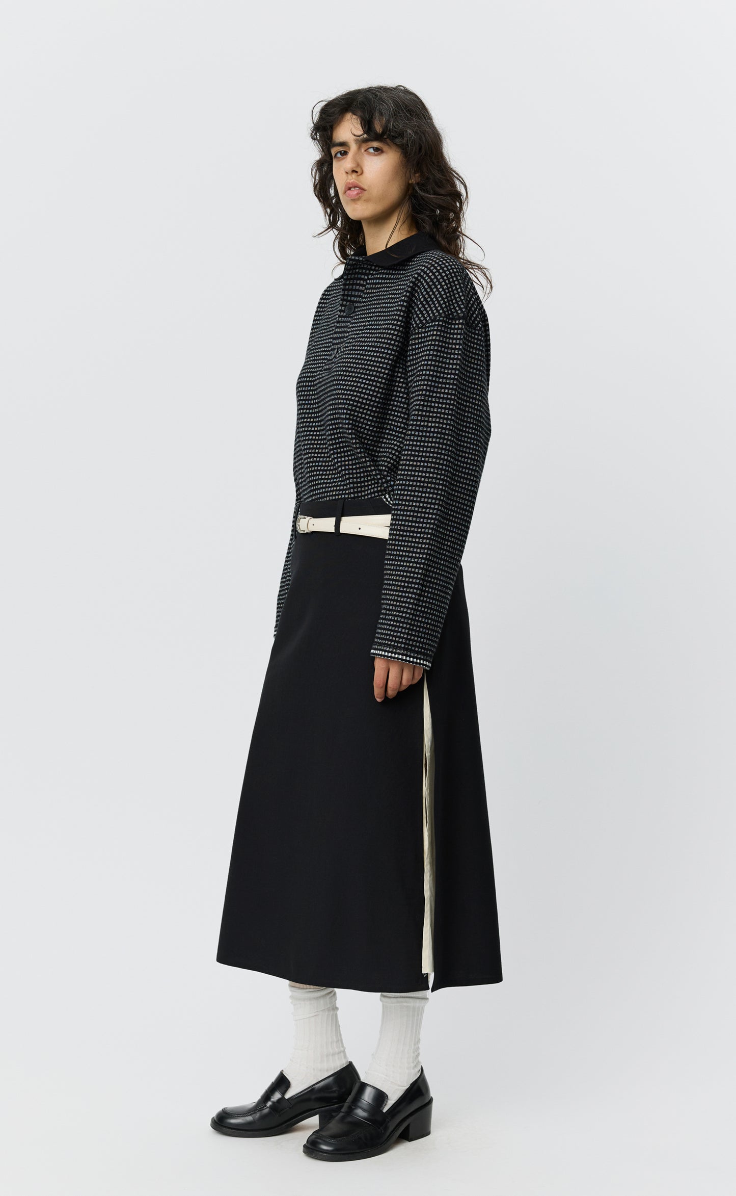 Tab Skirt - Muted Black