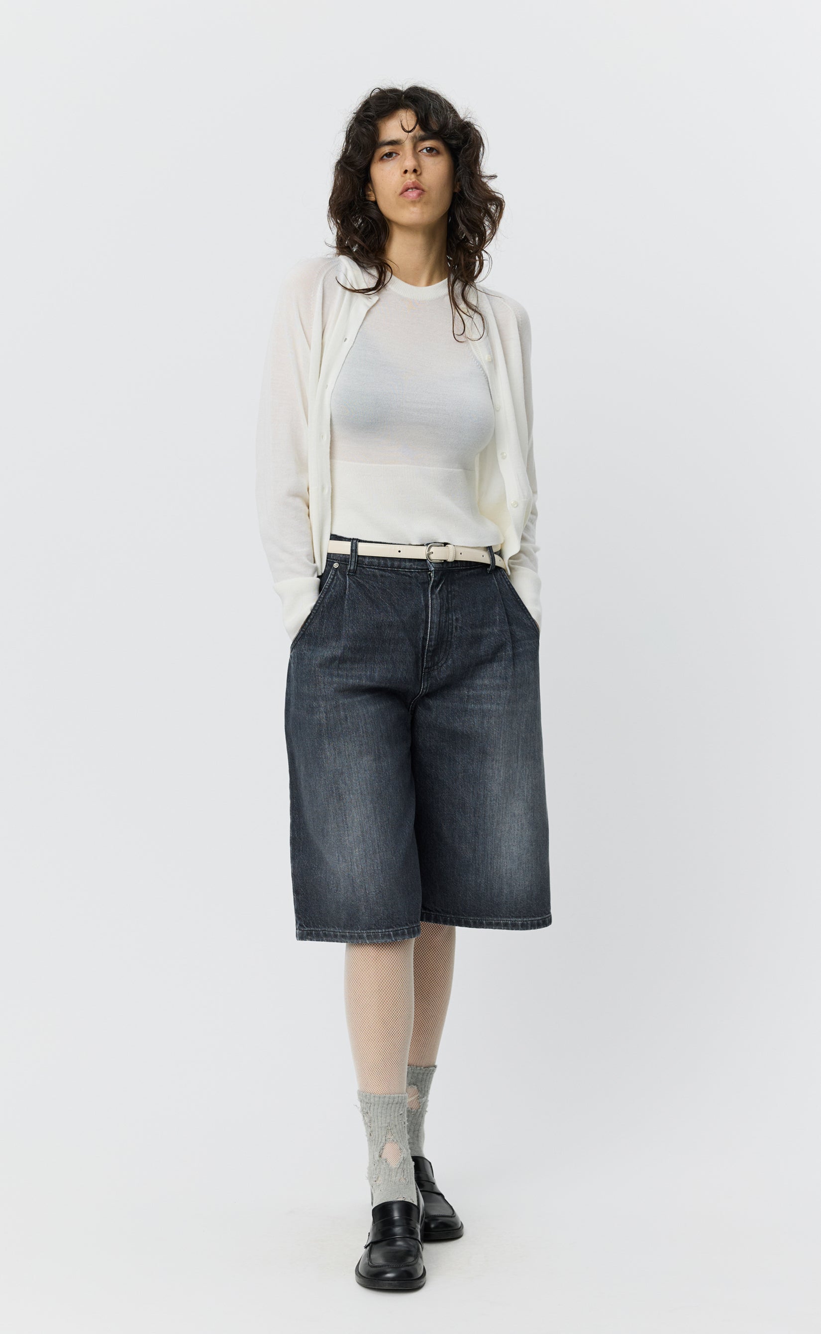 パンツ rivet shorts stone washed Rivet Shorts - Stonewashed Grey – mfpen