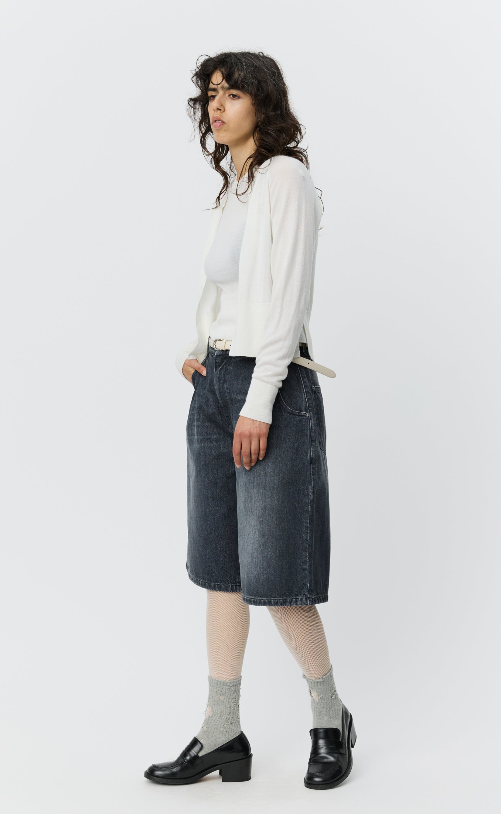パンツ rivet shorts stone washed Rivet Shorts - Stonewashed Grey – mfpen