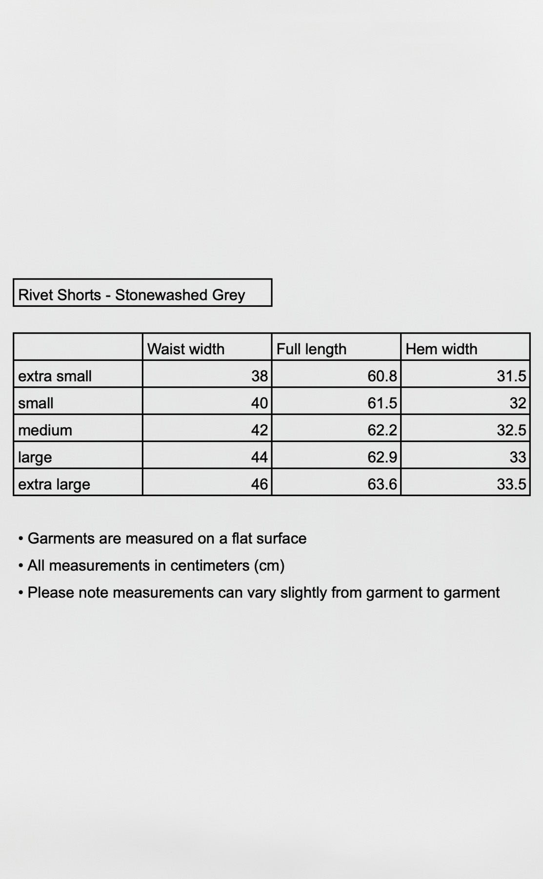 Rivet Shorts - Stonewashed Grey