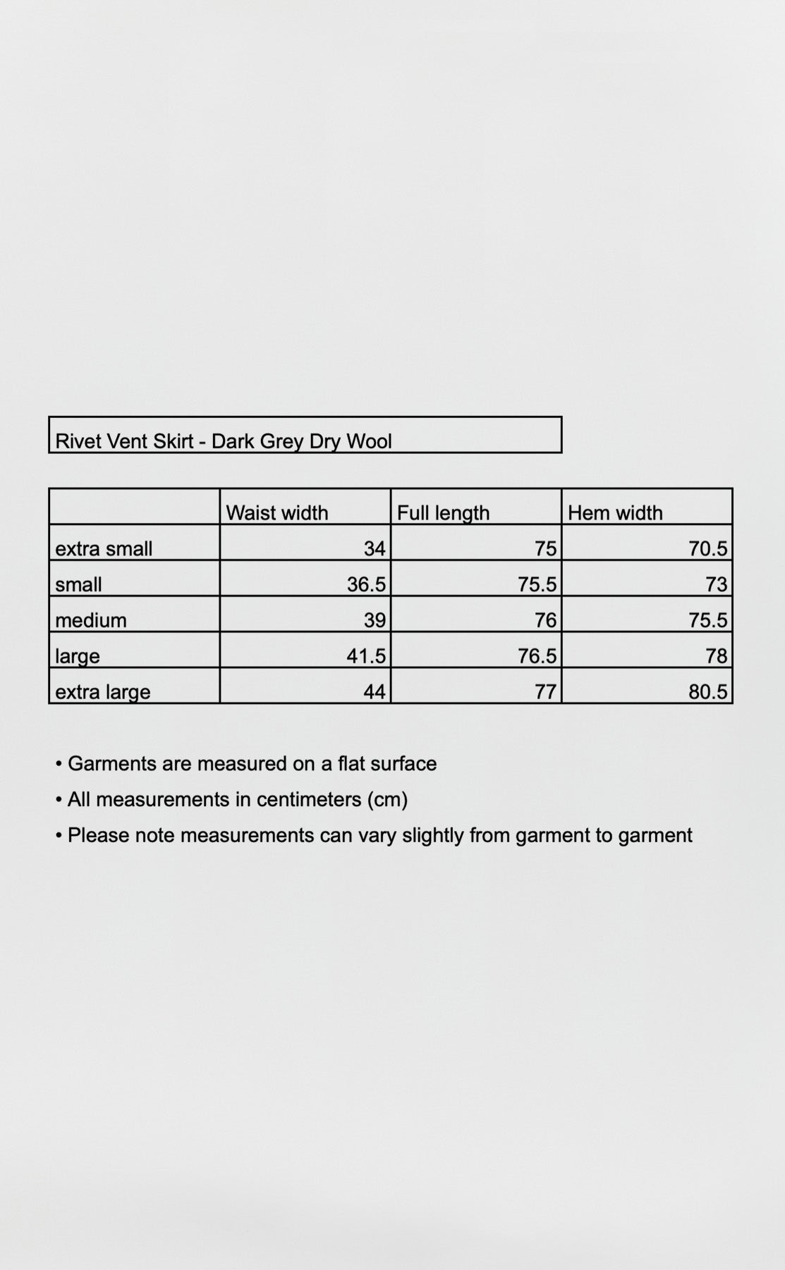Rivet Vent Skirt - Dark Grey Dry Wool