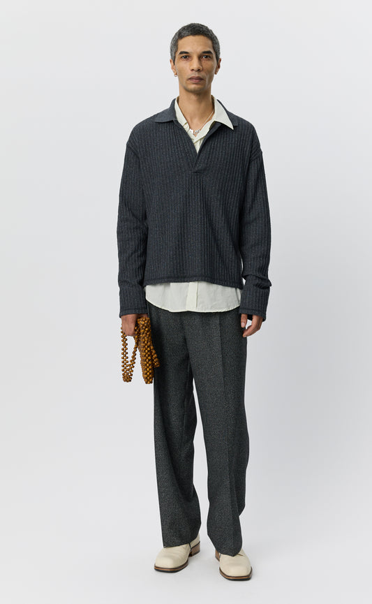 Rolodex Polo - Grey Bouclé Rib