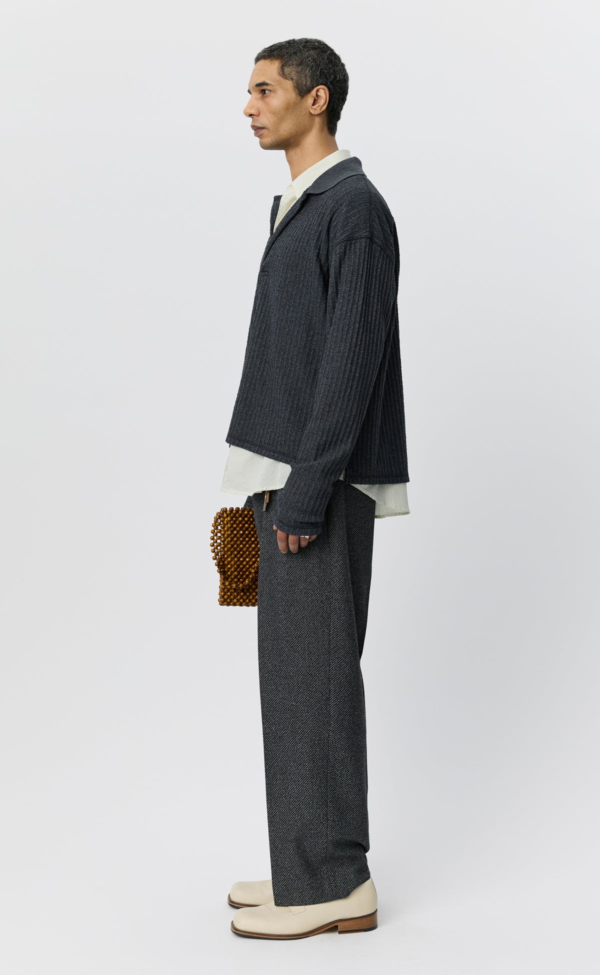 Rolodex Polo - Grey Bouclé Rib
