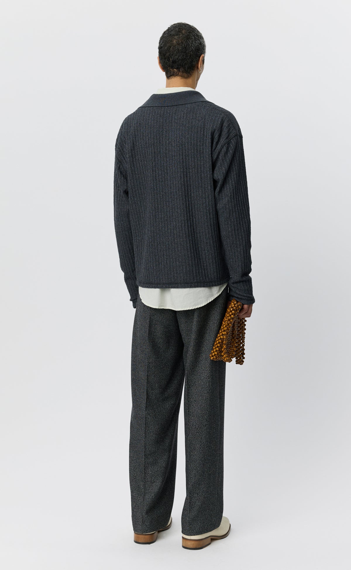 Rolodex Polo - Grey Bouclé Rib