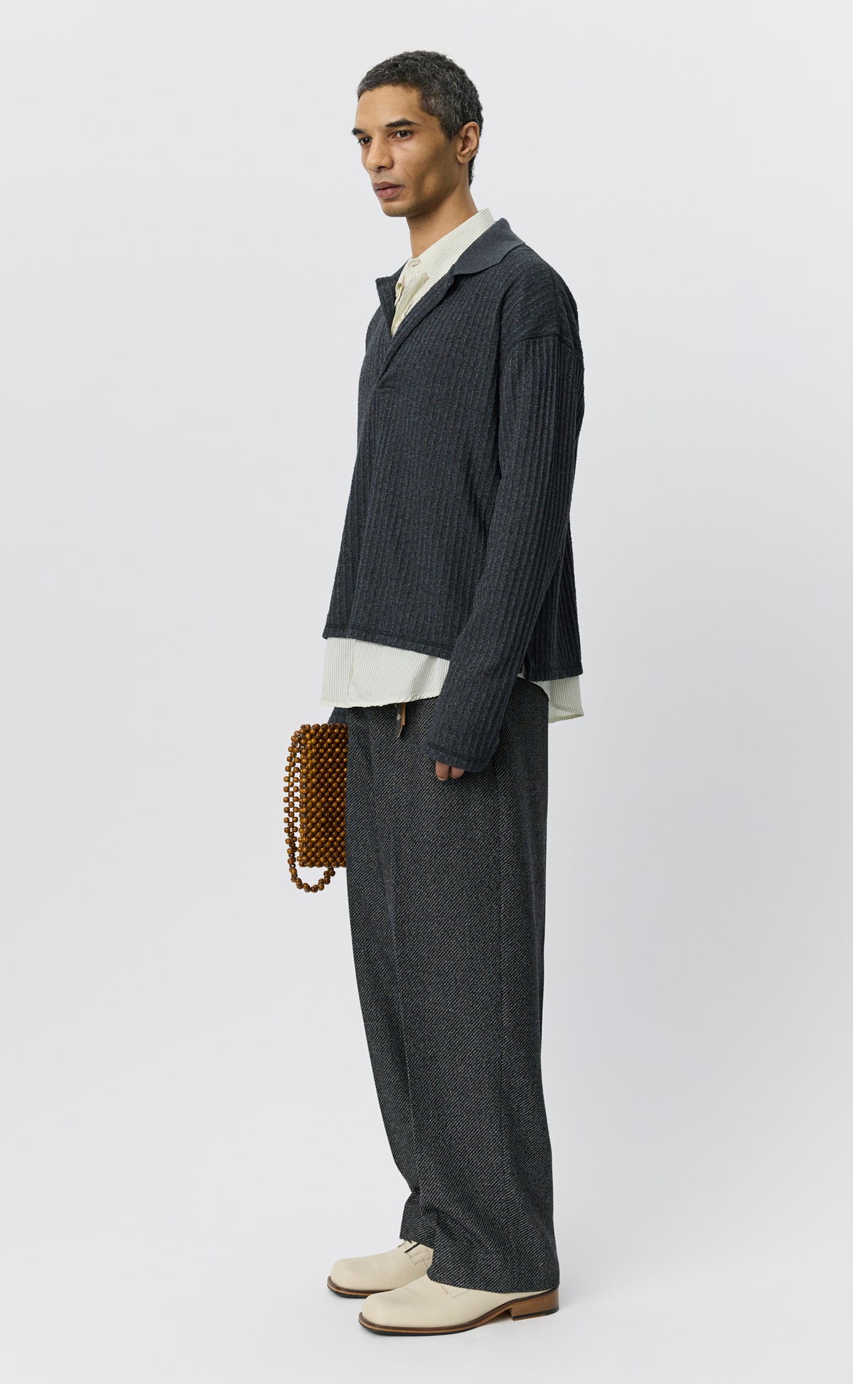Rolodex Polo - Grey Bouclé Rib
