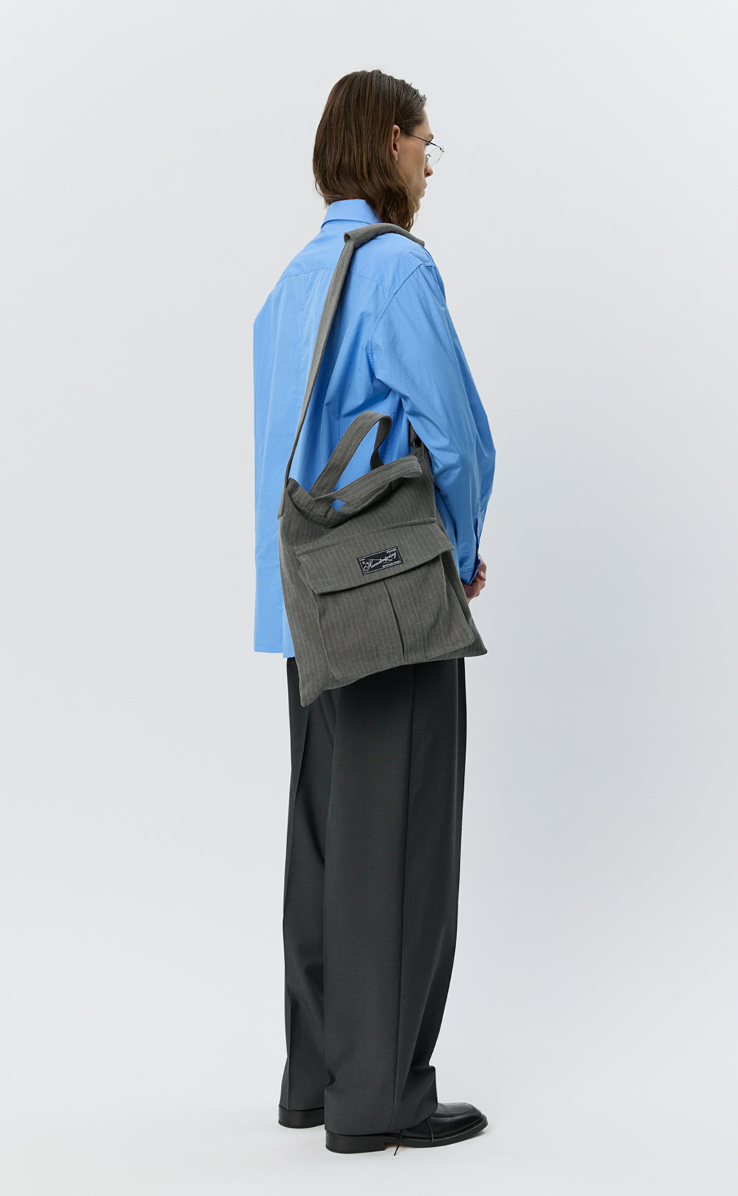 Routine Shoulder Bag - Grey Brushed Twill