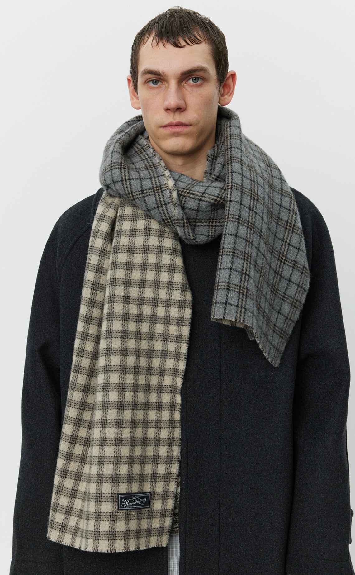 【MFPEN herreekvipering】WOOL SCARF / BLUE mfpen Wool Scarf - Blue Check | Garmentory