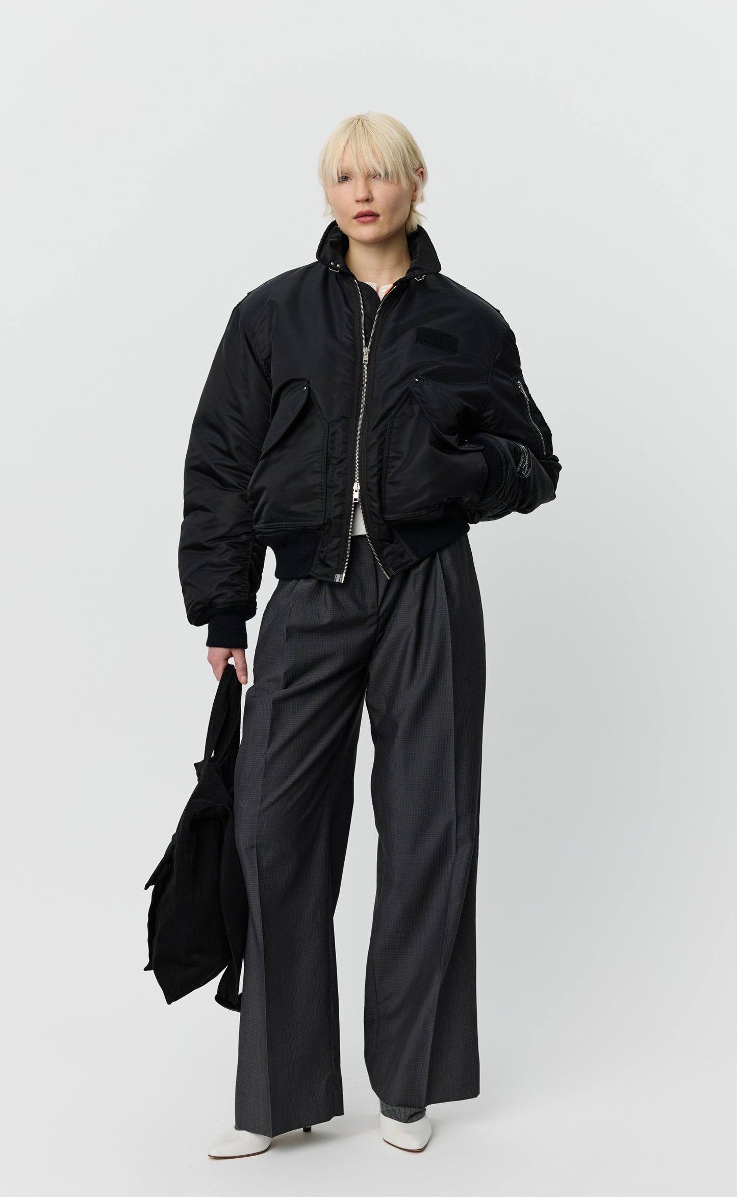 Schott CWU Bomber - Black Recycled Nylon