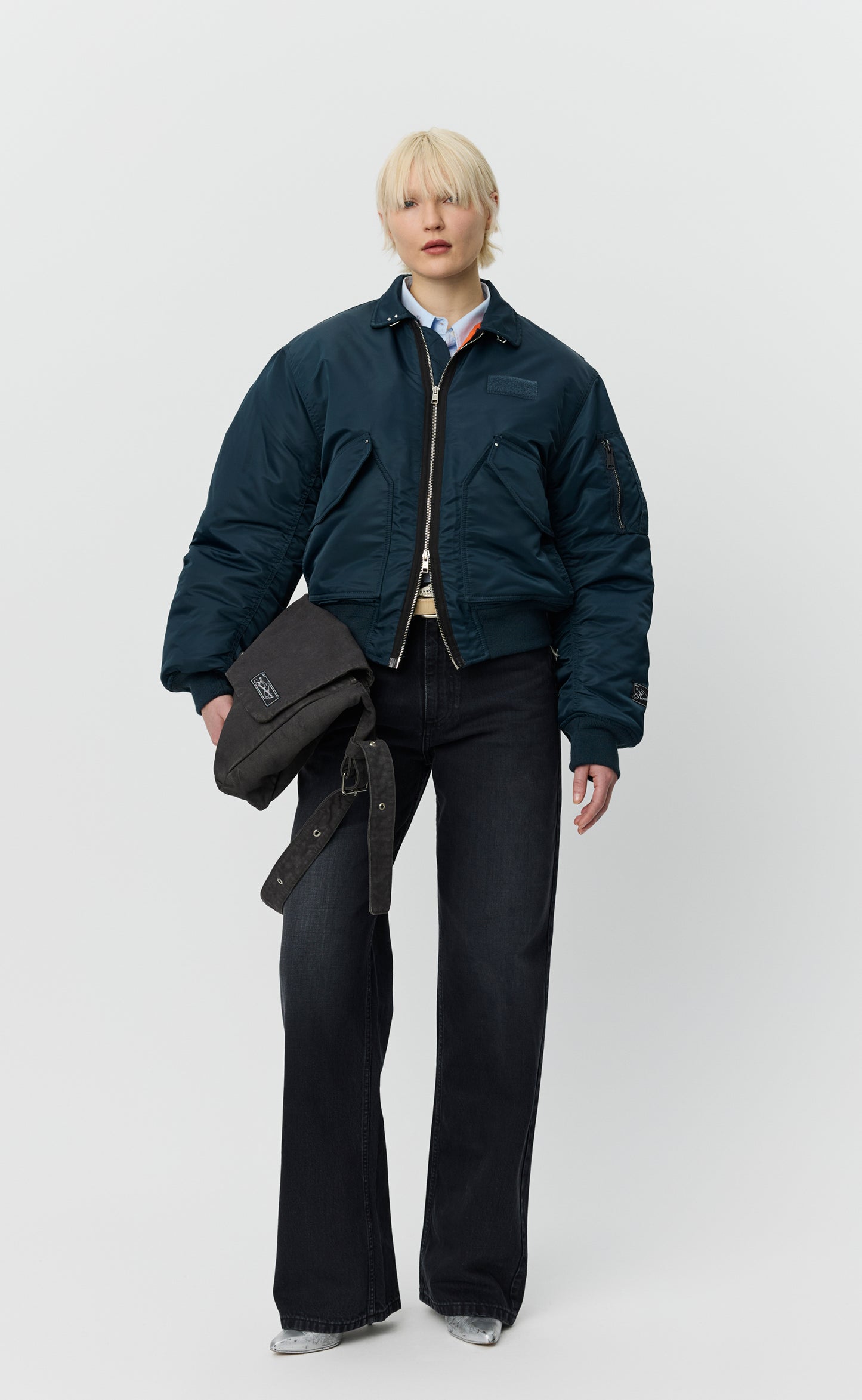 Schott CWU Bomber - Navy Recycled Nylon