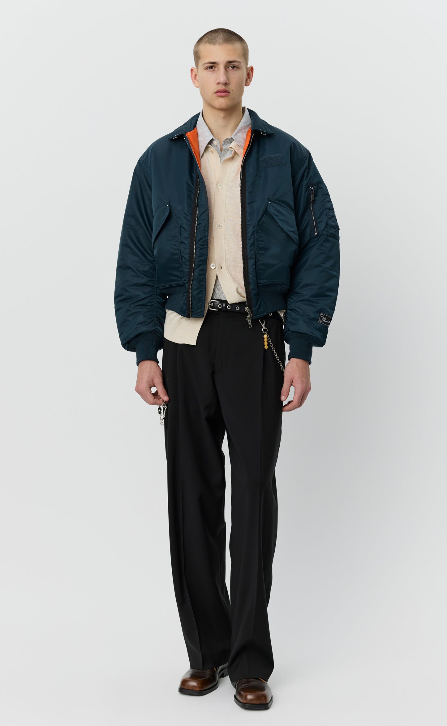 Schott CWU Bomber - Navy Recycled Nylon