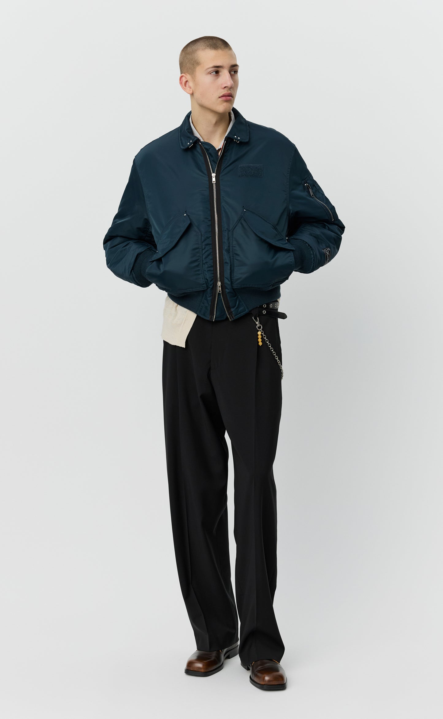 Schott CWU Bomber - Navy Recycled Nylon