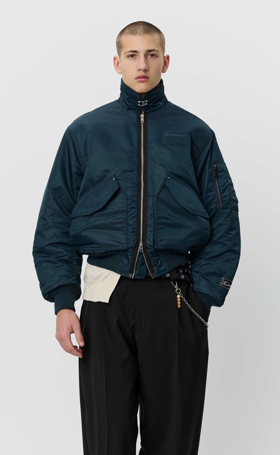 Schott CWU Bomber - Navy Recycled Nylon