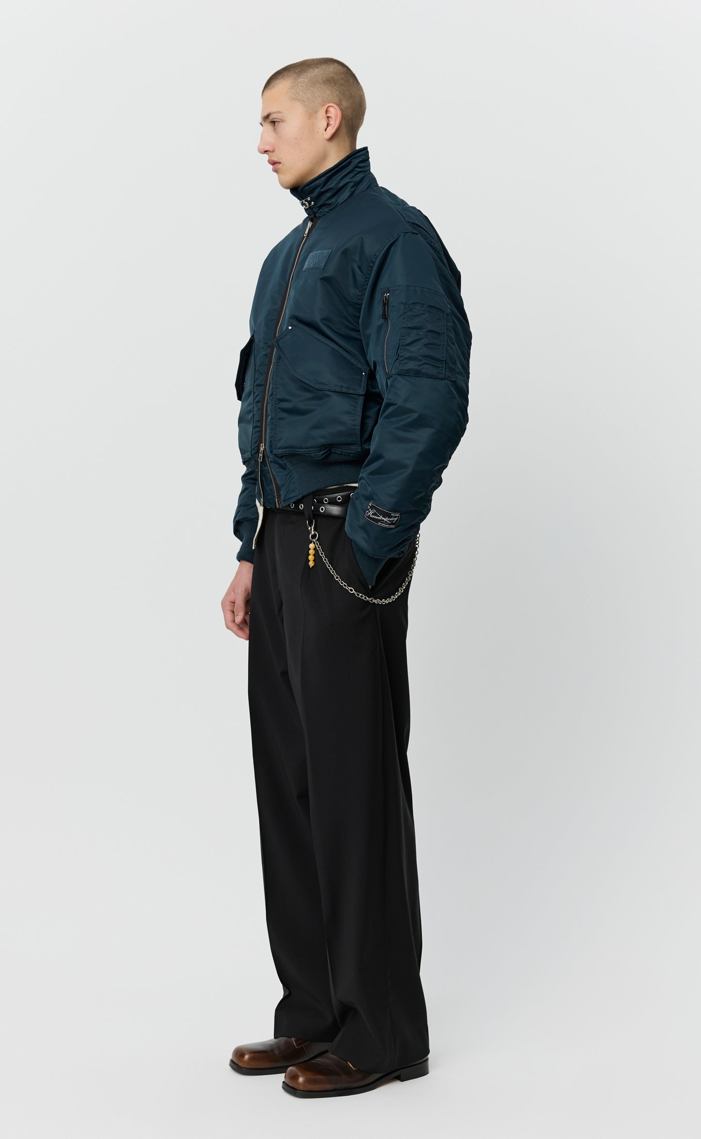 Schott CWU Bomber - Navy Recycled Nylon