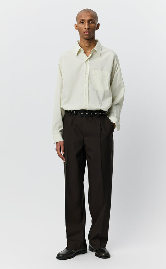 Service Trousers - Dark Brown Dry Wool