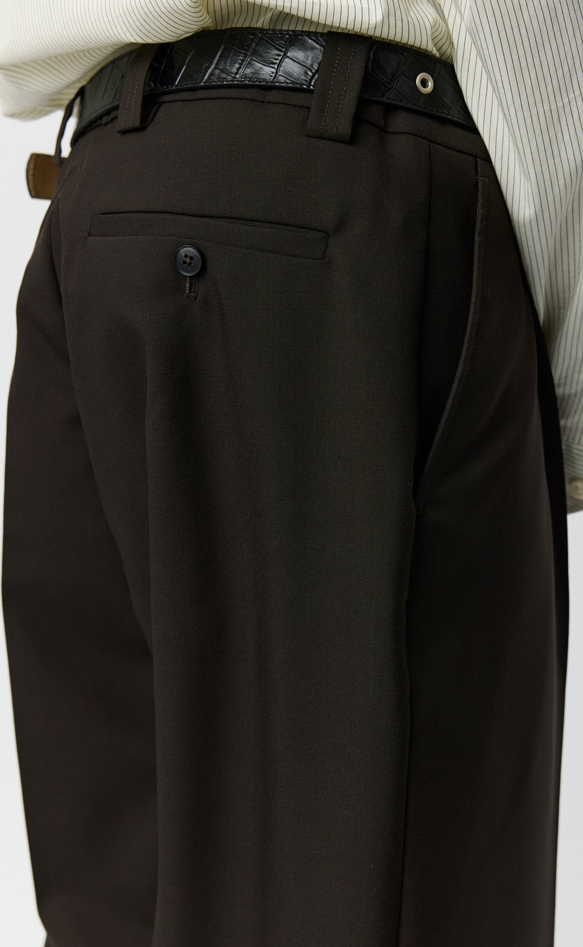 Service Trousers - Dark Brown Dry Wool
