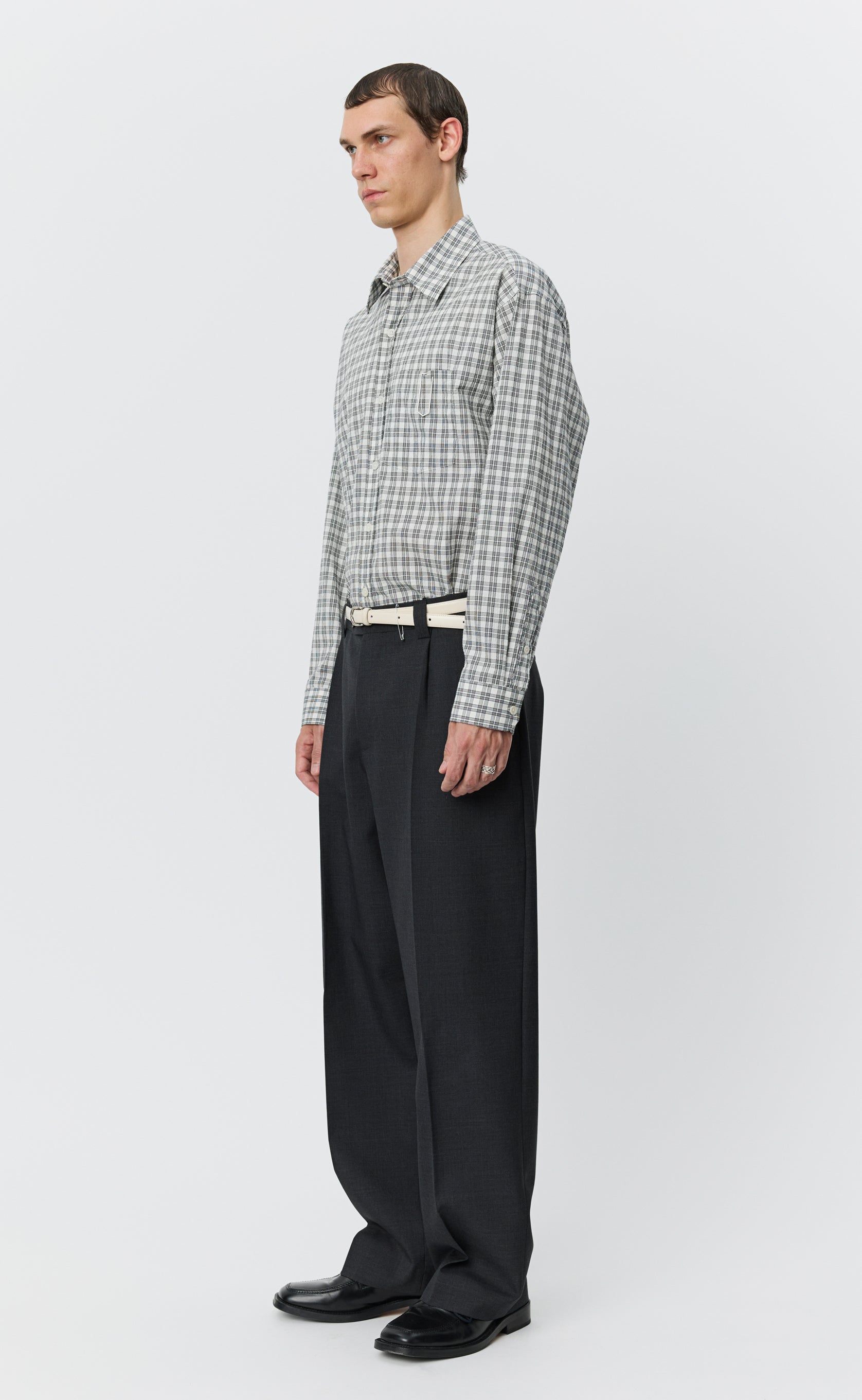 【Mfpen】SERVICE TROUSERS solidgreywool s Service Trousers - Dark Grey Tropical Wool – mfpen