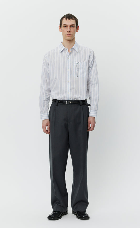 Service Trousers - Grey Twill Wool