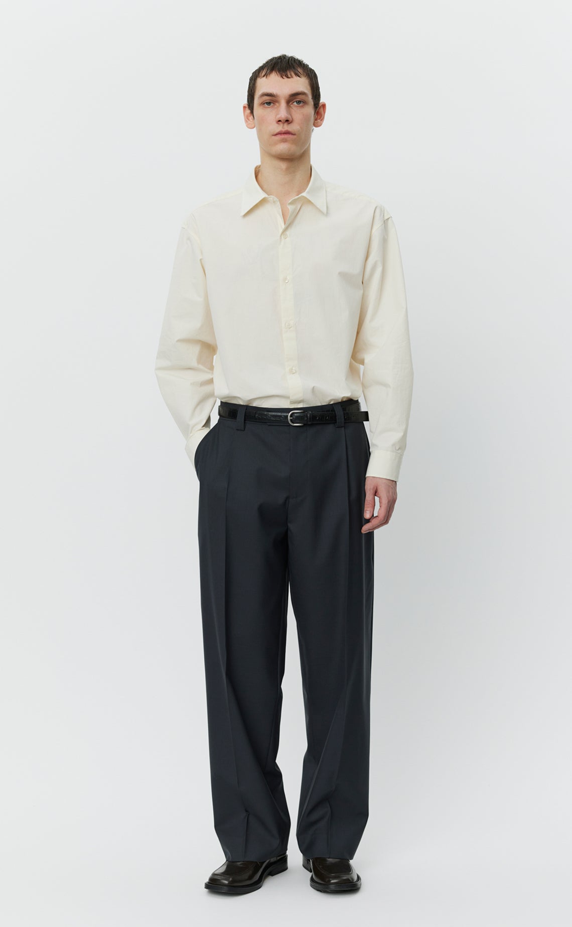 Service Trousers - Solid Grey Wool