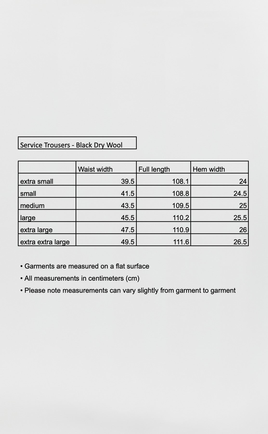 Service Trousers - Black Dry Wool