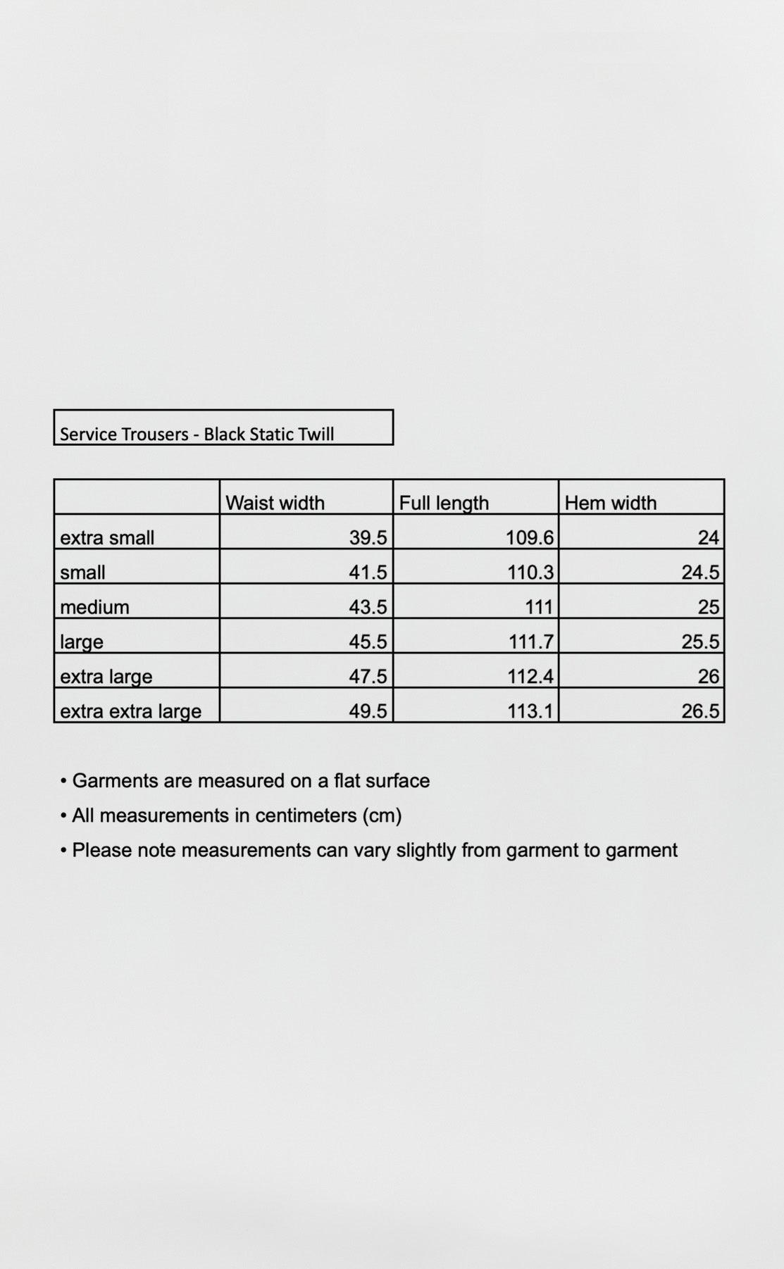 Service Trousers - Black Static Twill