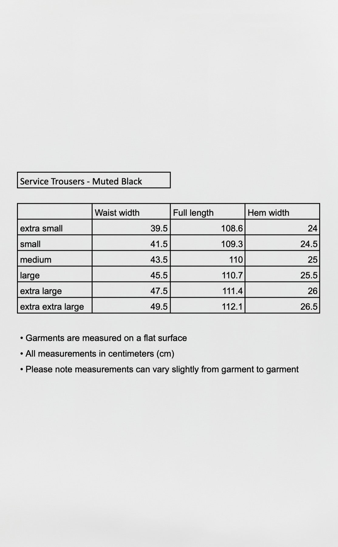 Service Trousers - Muted Black Cotton