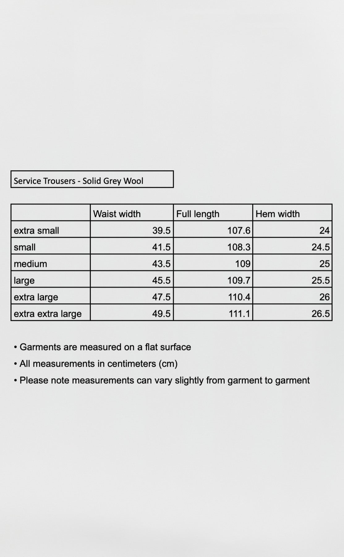 Service Trousers - Solid Grey Wool