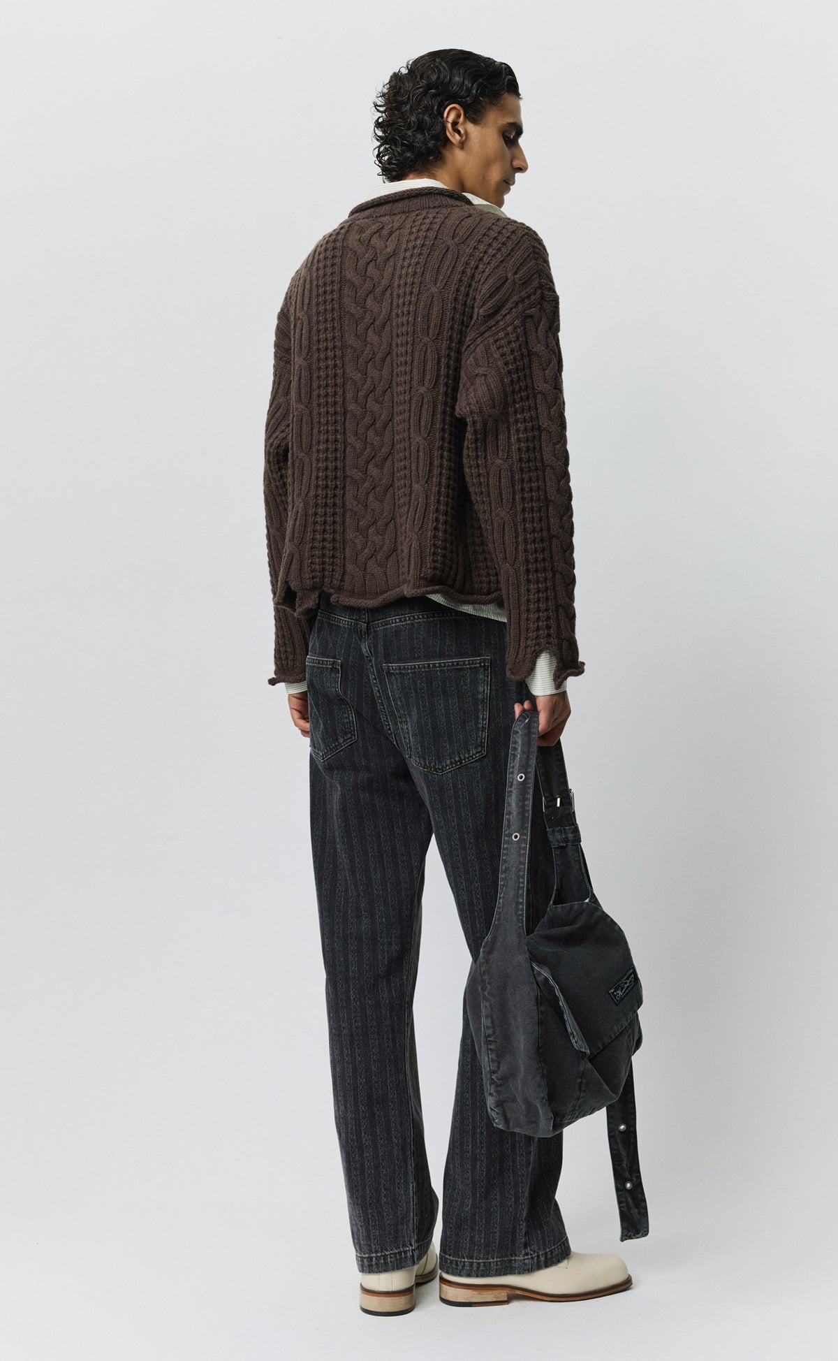 Shatter Cable Knit - Chocolate Brown Wool