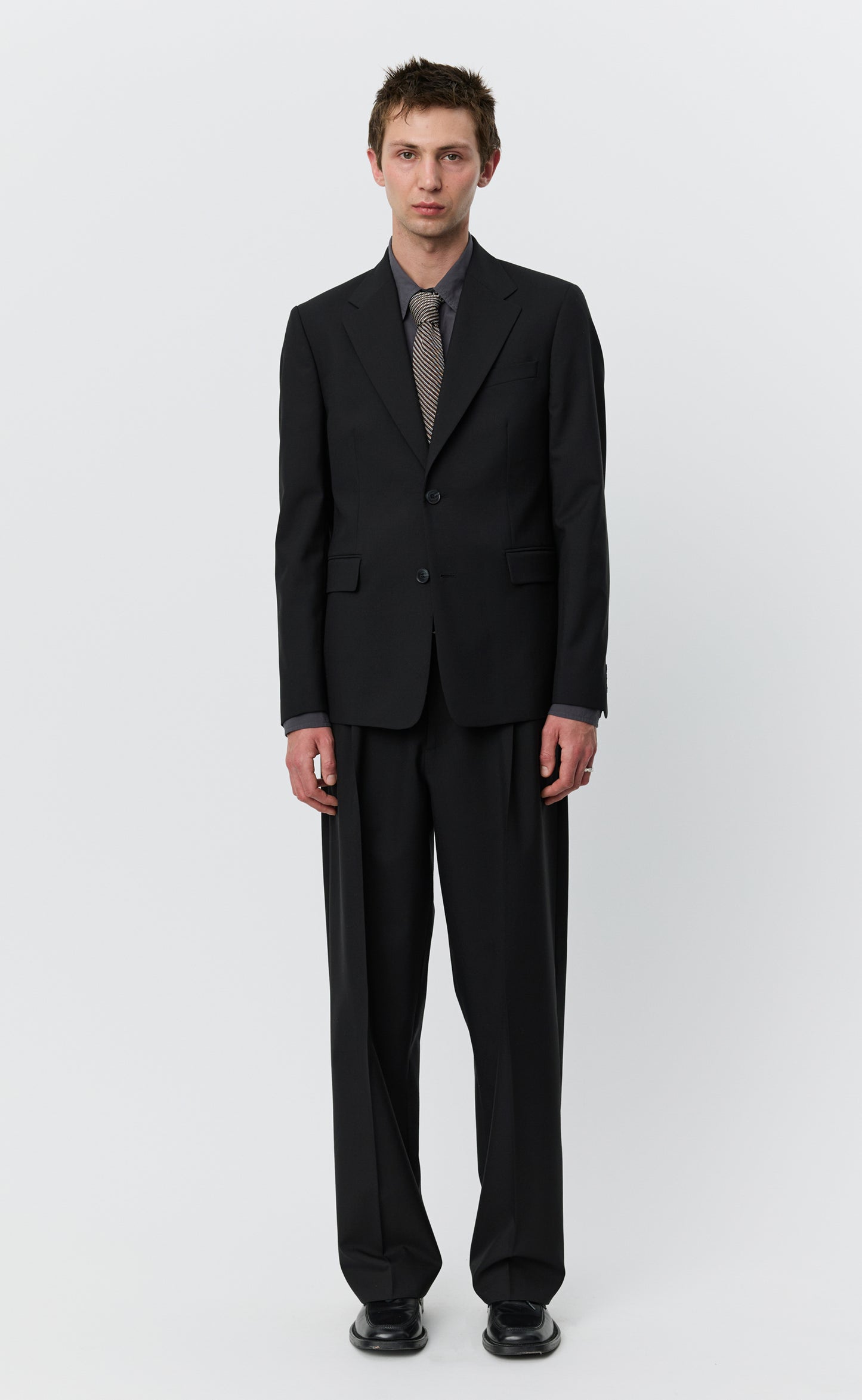 Single Breasted Blazer - Black Tropical Wool