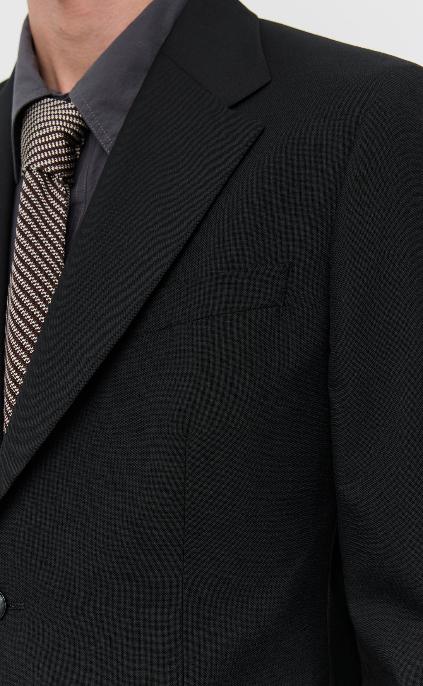 Single Breasted Blazer - Black Tropical Wool