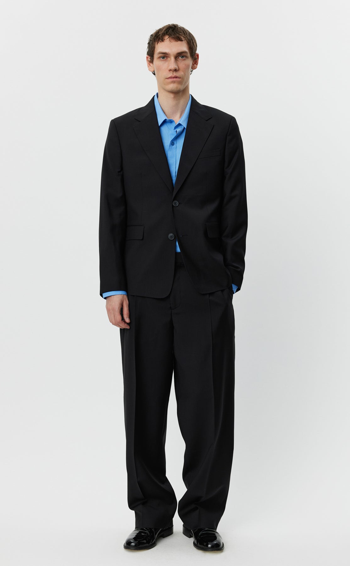 Single Breasted Blazer Black Tropical Wool – mfpen