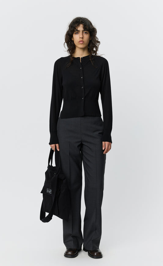 Appointment Cardigan - Black Merino Silk