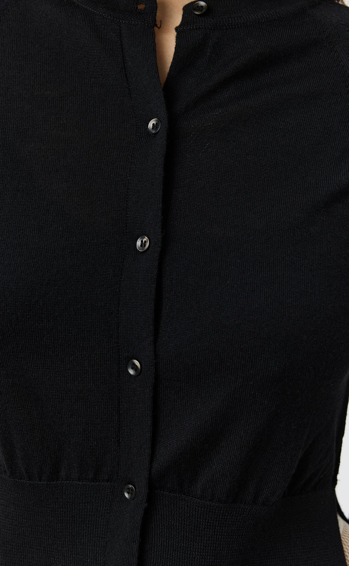 Appointment Cardigan - Black Merino Silk