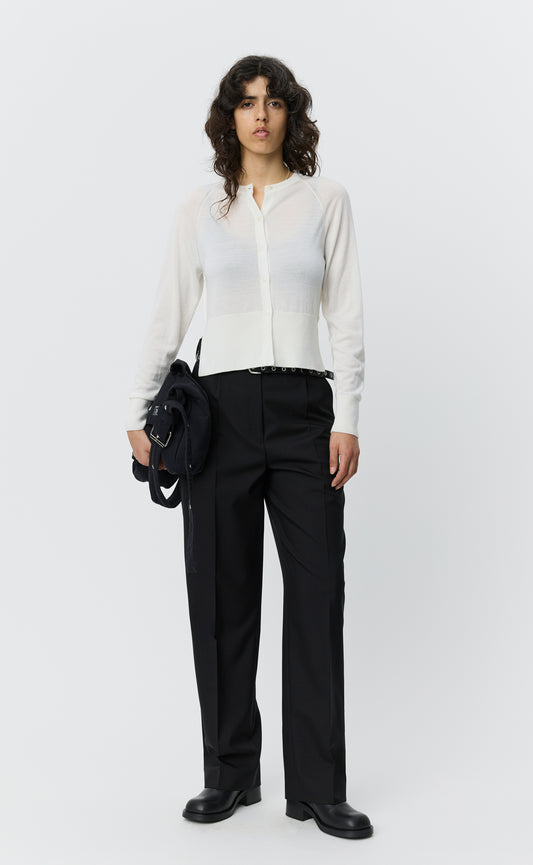 Appointment Cardigan - Ecru Merino Silk