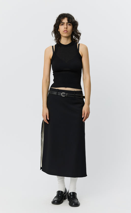 Appointment Top - Black Merino Silk