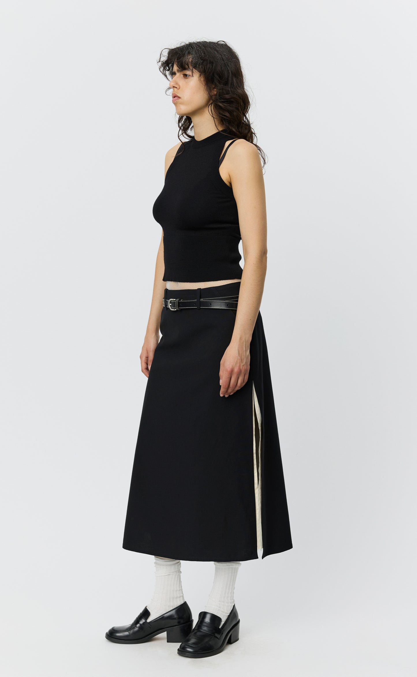 Appointment Top - Black Merino Silk