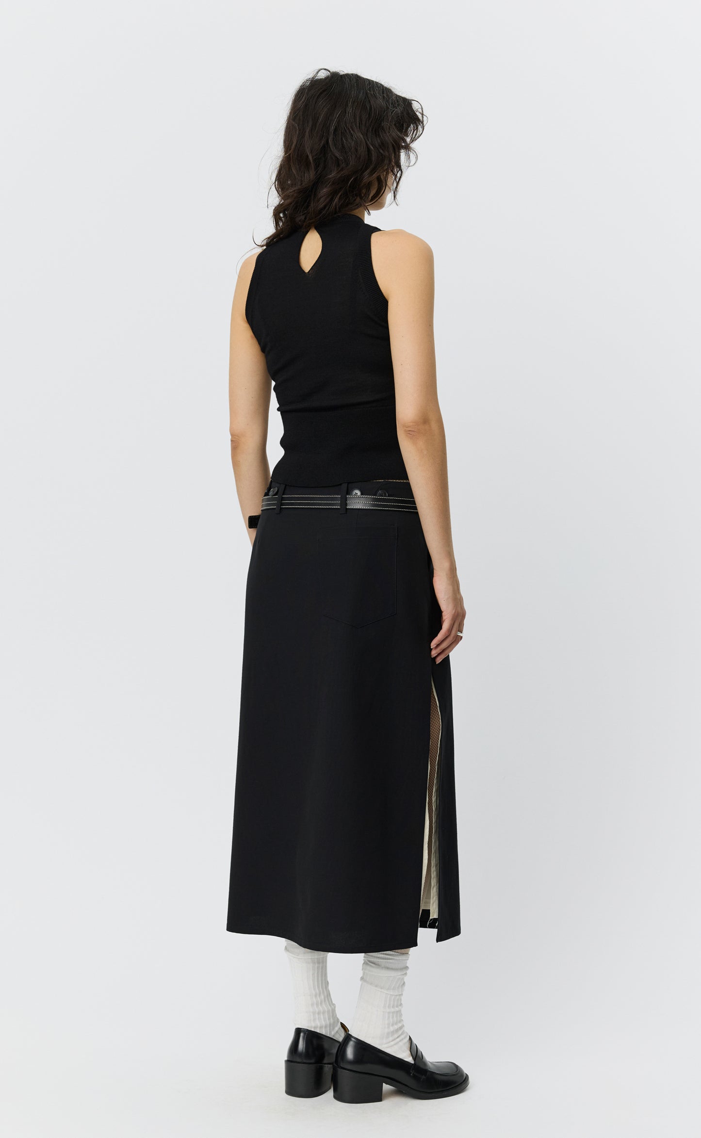 Appointment Top - Black Merino Silk