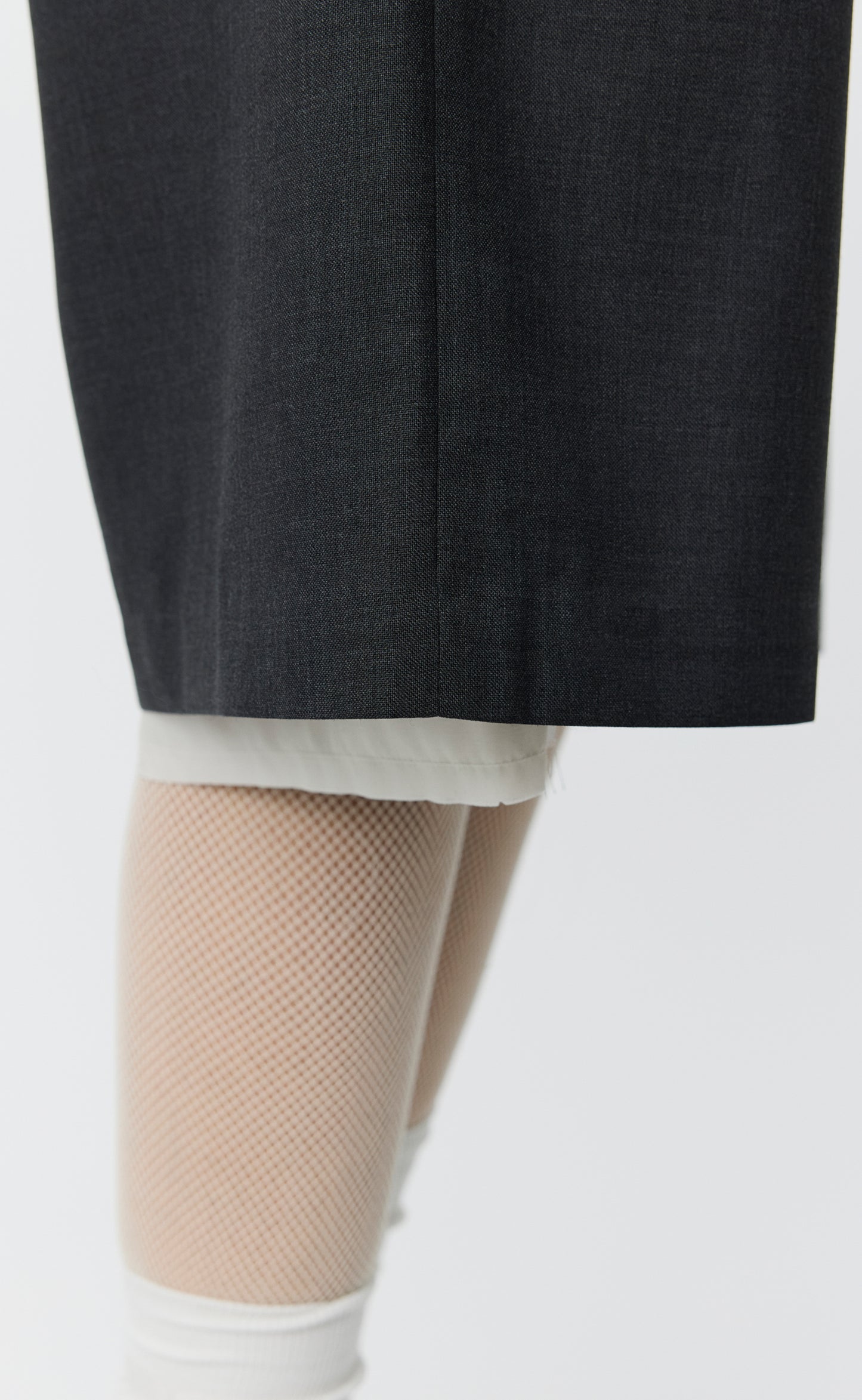 Womens Slash Shorts - Dark Grey Tropical Wool
