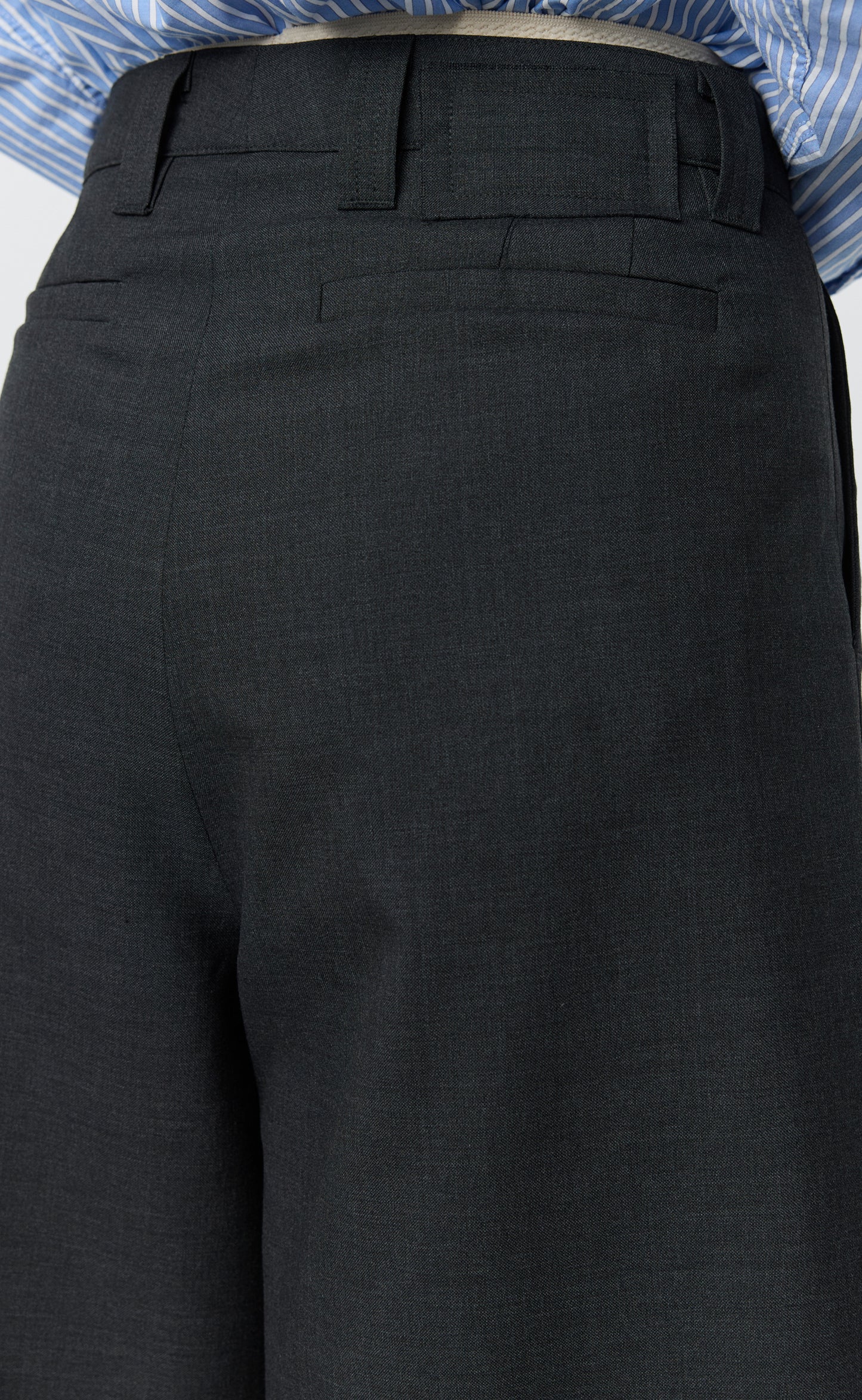 Womens Slash Shorts - Dark Grey Tropical Wool
