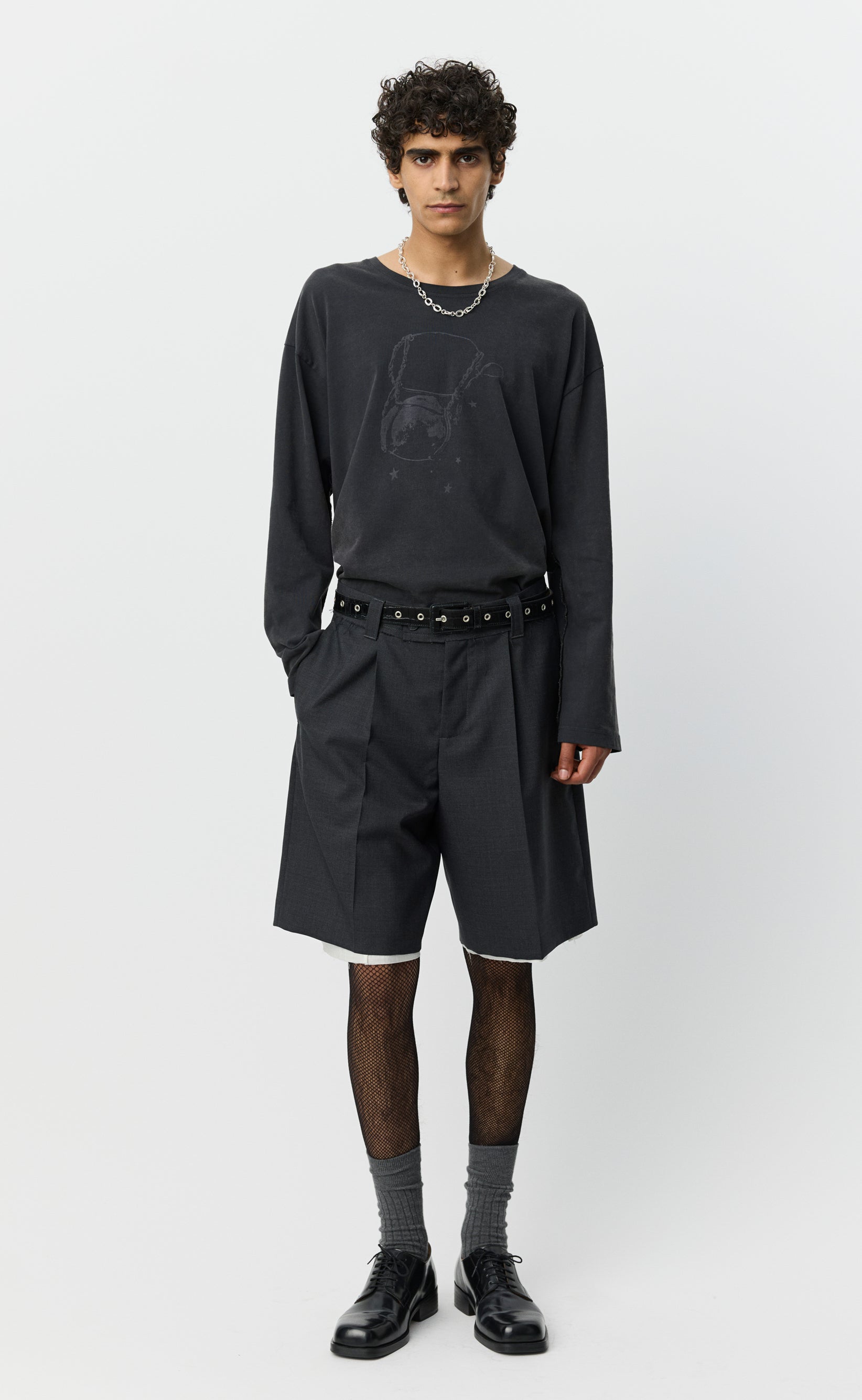Slash Shorts - Dark Grey Tropical Wool – mfpen