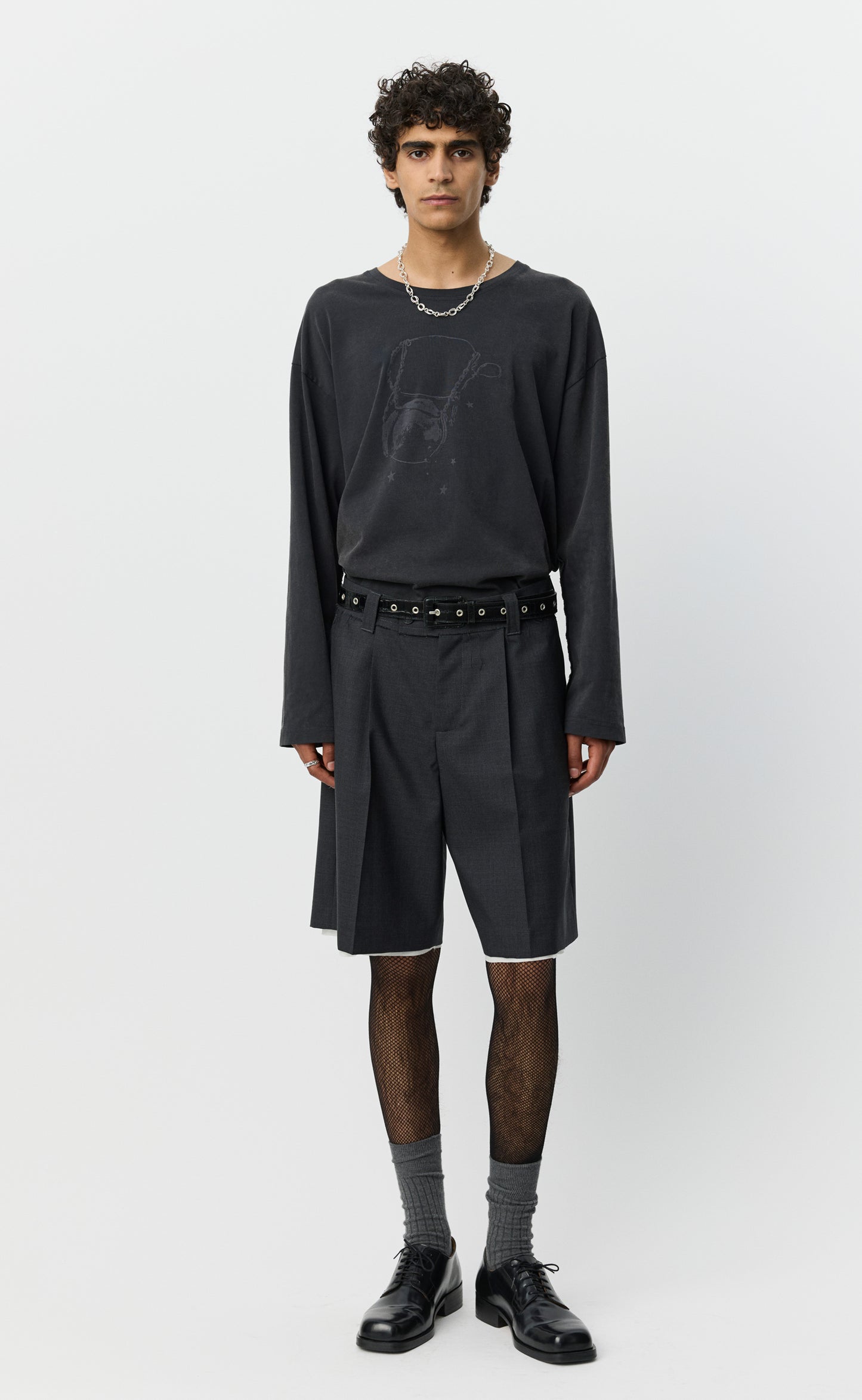 Slash Shorts - Dark Grey Tropical Wool