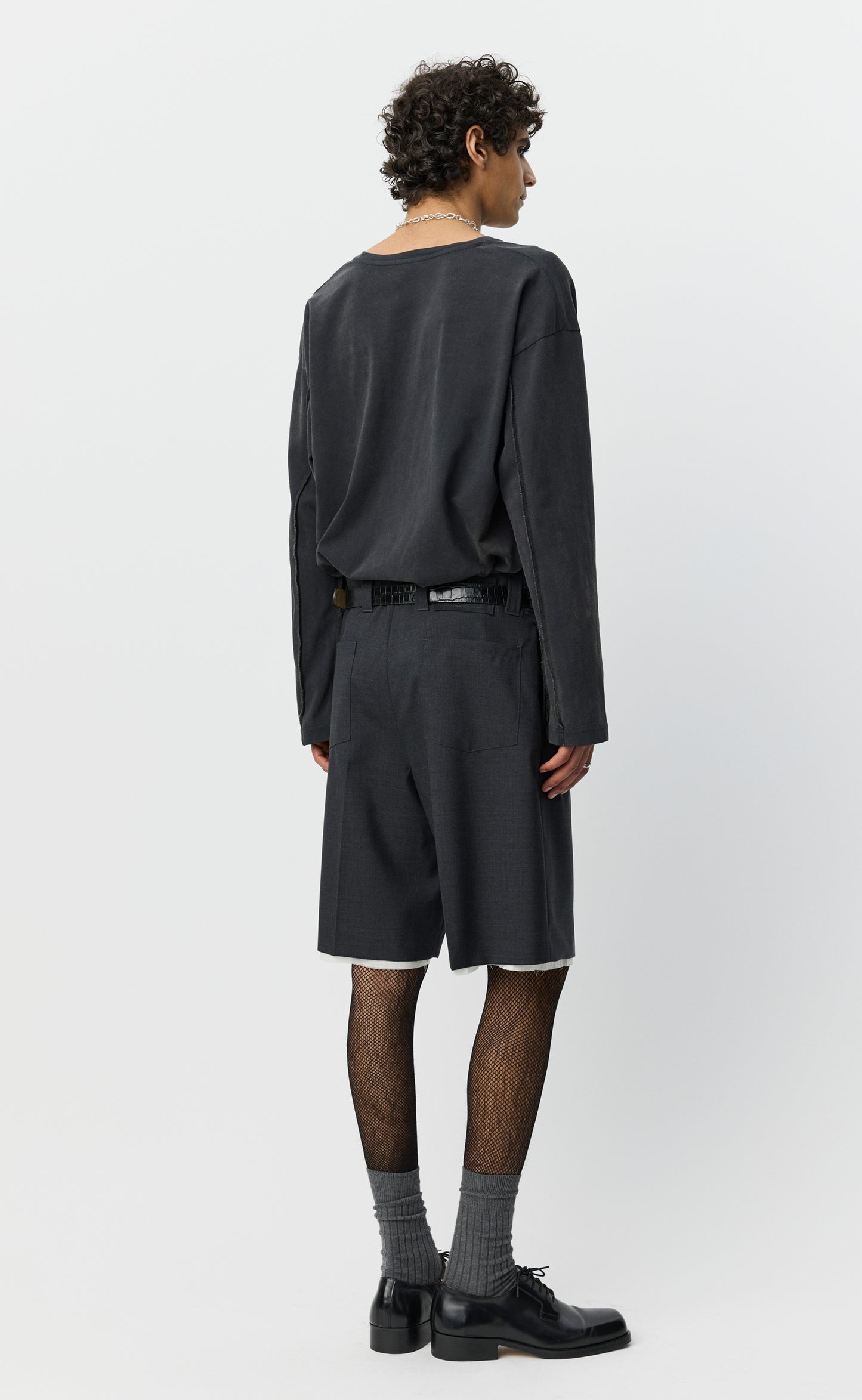 Slash Shorts - Dark Grey Tropical Wool