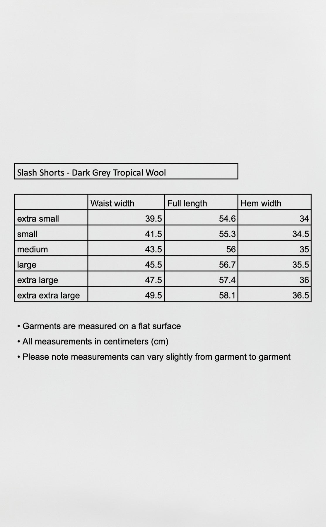 Slash Shorts - Dark Grey Tropical Wool