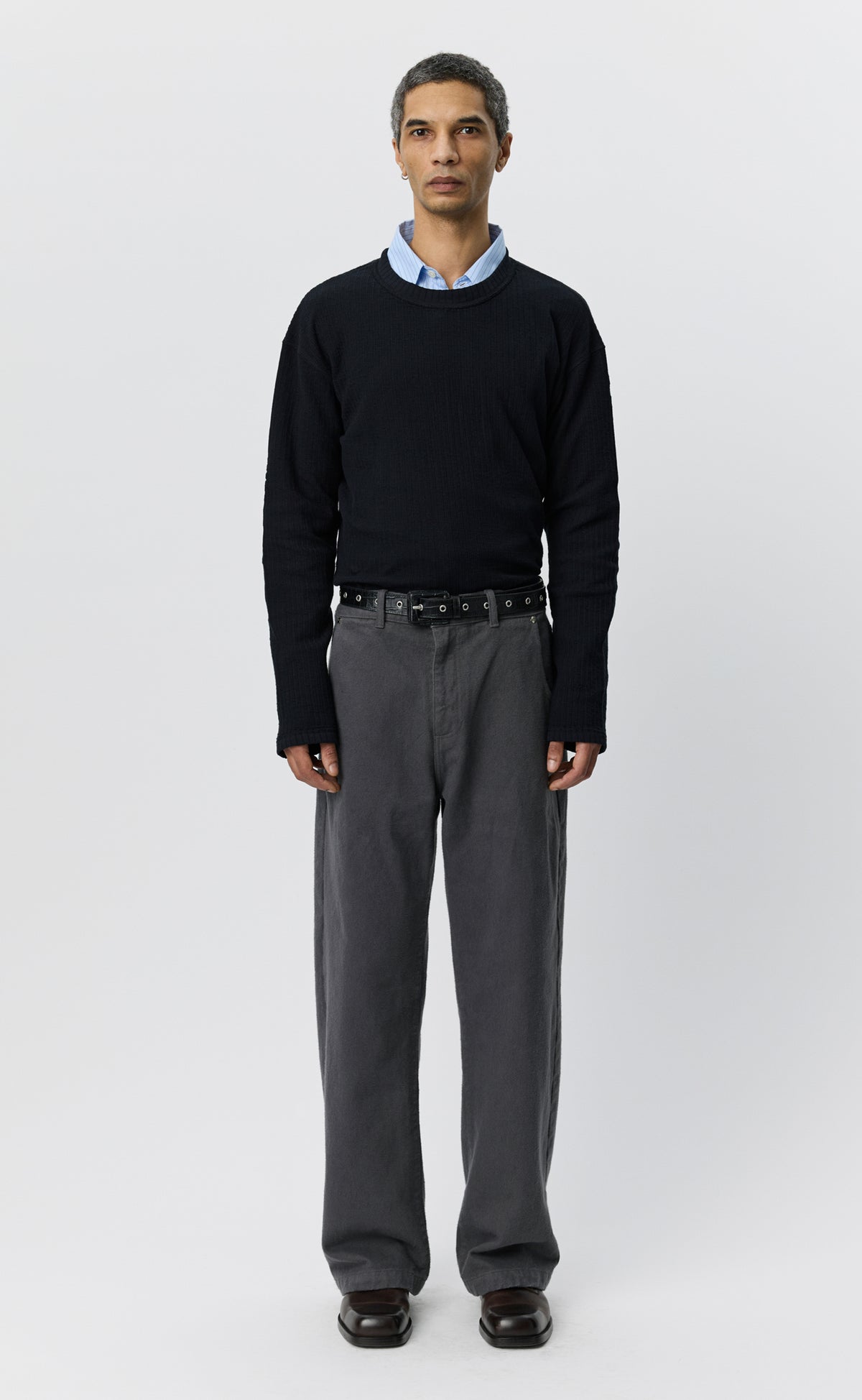 Straight Cut Jeans - Brushed Gull Twill