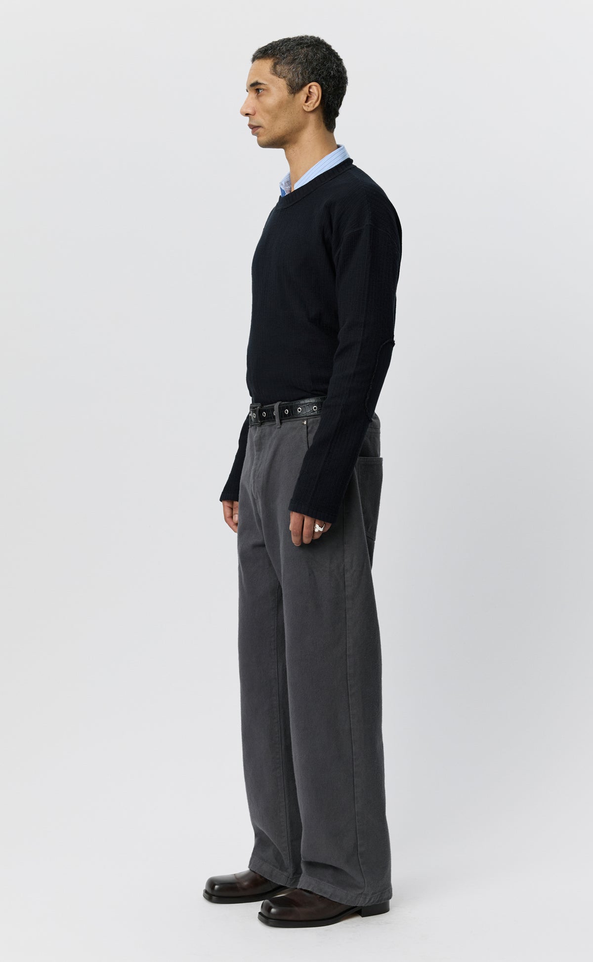 Straight Cut Jeans - Brushed Gull Twill