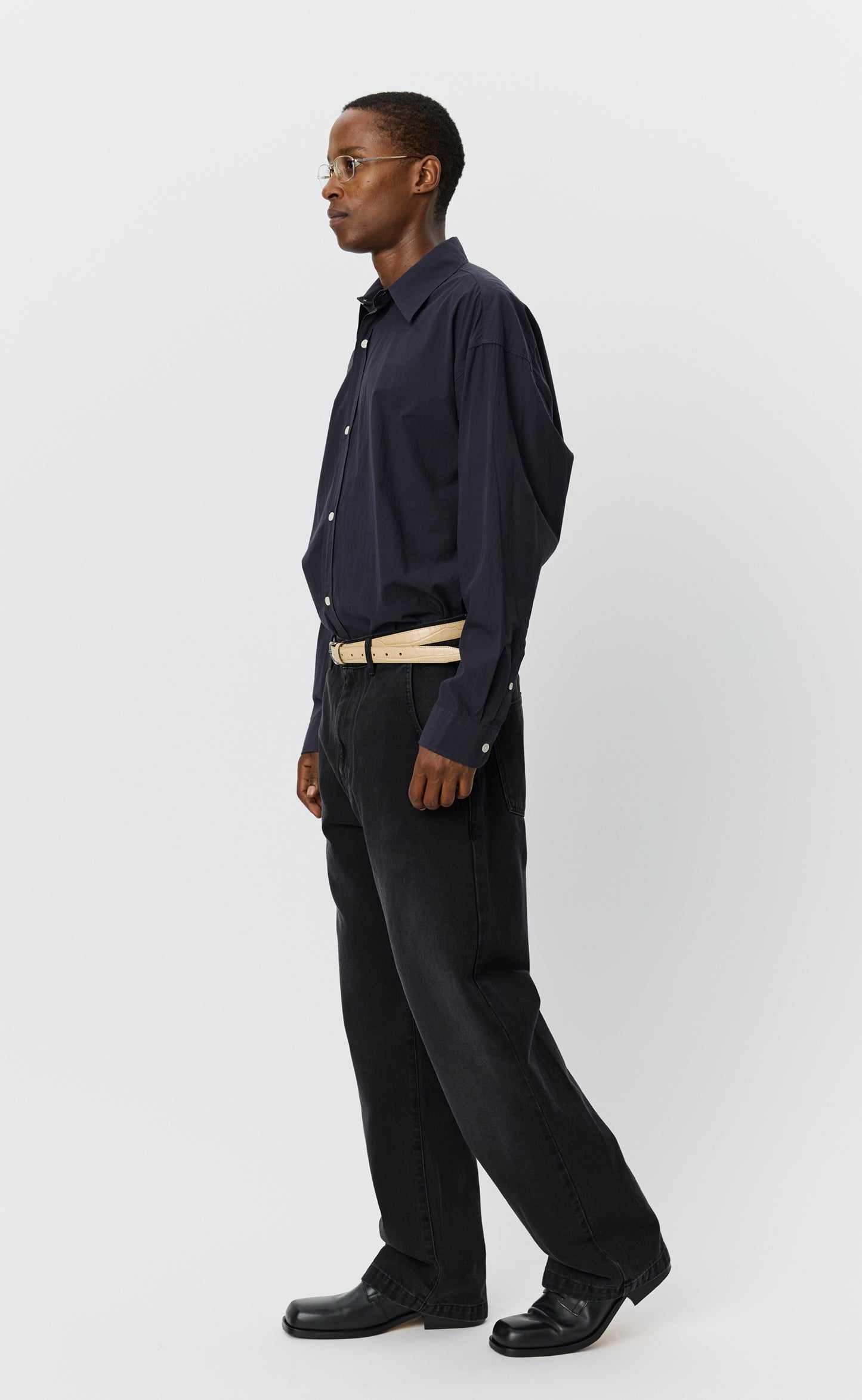 Straight Cut Jeans  - Faded Black